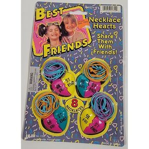 Vintage JA-RU Necklace Hearts Best Friends Jewelry 1995 # 1755